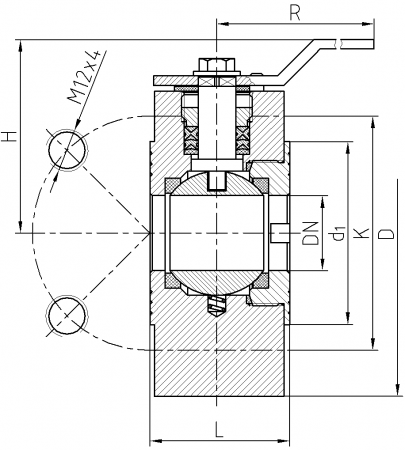 Zawór kulowy ZK-S\10-32- schemat