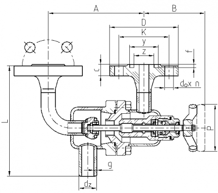 Three-way valve ZTb - scheme